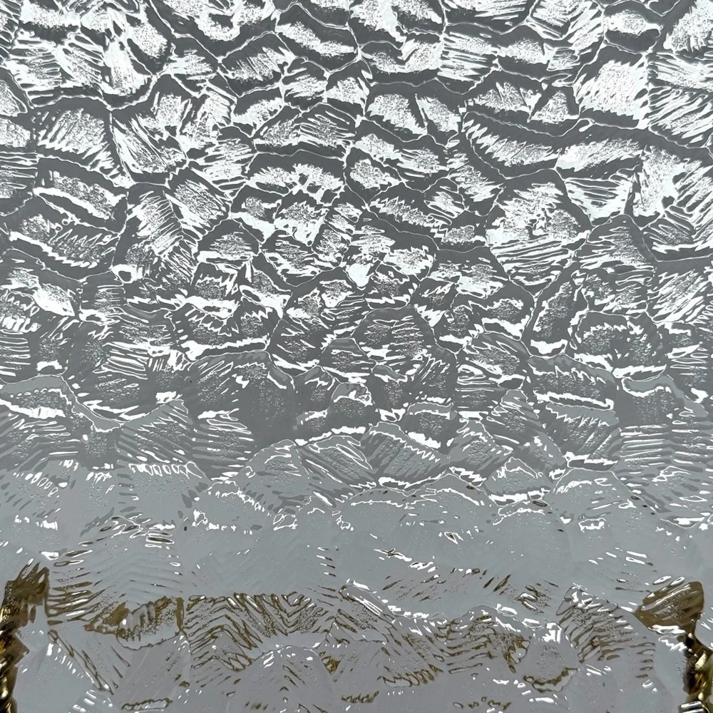 Scandinavian Textured Glass Platter Square 14”x14” Clear EUC